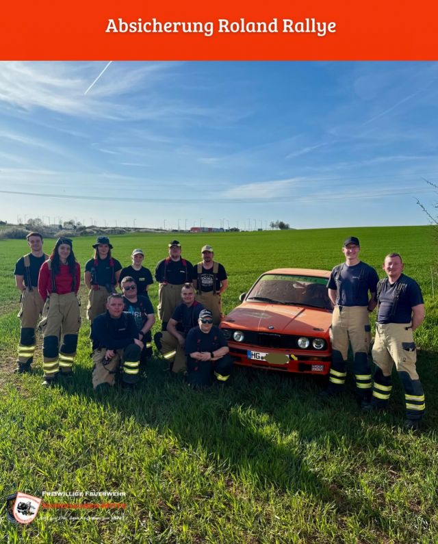 🚨 Absicherung Roland Rallye 2025 🚨
Datum: 13.04.2025
Uhrzeit: 10:30 – 17:00 Uhr

Am gestrigen Samstag waren 12 unserer Kameradinnen und Kameraden bei der Roland Rallye in Nordhausen im Einsatz, um für Sicherheit auf der Strecke zu sorgen.
Es gab einige spannende Momente und rasante Fahrten – Action pur!

Leider kam ein hessisches Team aus Frankfurt direkt in unserer Kurve zum Stehen. Der Austausch mit ihnen war super – wir konnten einiges Neues zum Thema Rallye mitnehmen.
Danke für den offenen und freundlichen Austausch!

Ein großes Dankeschön geht auch an den Veranstalter Marcus Badowsky, der uns die Möglichkeit gegeben hat, dieses Event zu begleiten.
Top Zusammenarbeit – wir freuen uns schon aufs nächste Mal!

#RolandRallye2025 #Einsatzbereit #Absicherung #RallyeAction #Teamwork #Nordhausen #Blaulichtfamilie #WirFürEuch #Motorsport #SicherheitGehtVor #danke