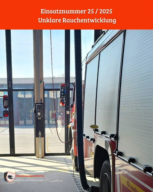 🚨Wir wurden alarmiert 🚨 

Datum:  18.04.2025
Uhrzeit:  23:38 Uhr

Einsatzstichwort: Unklare Rauchentwicklung

Gegen späten Abend wurden wir zu einer unklaren Rauchentwicklung im Stadtteil Nordhausen-Salza alarmiert. Die Berufsfeuerwehr konnte vor Ort keine Feststellung machen. Für uns hieß es Einsatzabbruch auf Anfahrt.

Weitere alarmierte Kräfte: 
🚒 Berufsfeuerwehr Nordhausen
🚒 Freiwillige Feuerwehr Krimderode
🚒 Freiwillige Feuerwehr Hesserode 

#feuerwehrnordhausen #berufsfeuerwehr #freiwilligefeuerwehr #brand #löschen #nordhausen #einsatz #einsatzinfo #einsatzfahrzeuge #nordhausen #hilfeleistungslöschfahrzeug #drehleiter #atemschutz